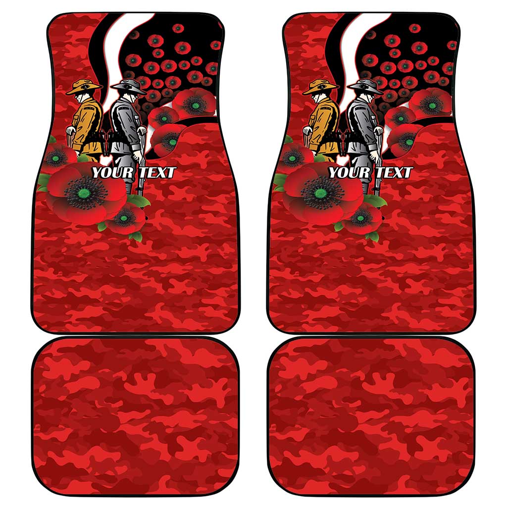 St George Illawarra Dragons ANZAC Personalised Car Mats Lest We Forget Poppy Camo