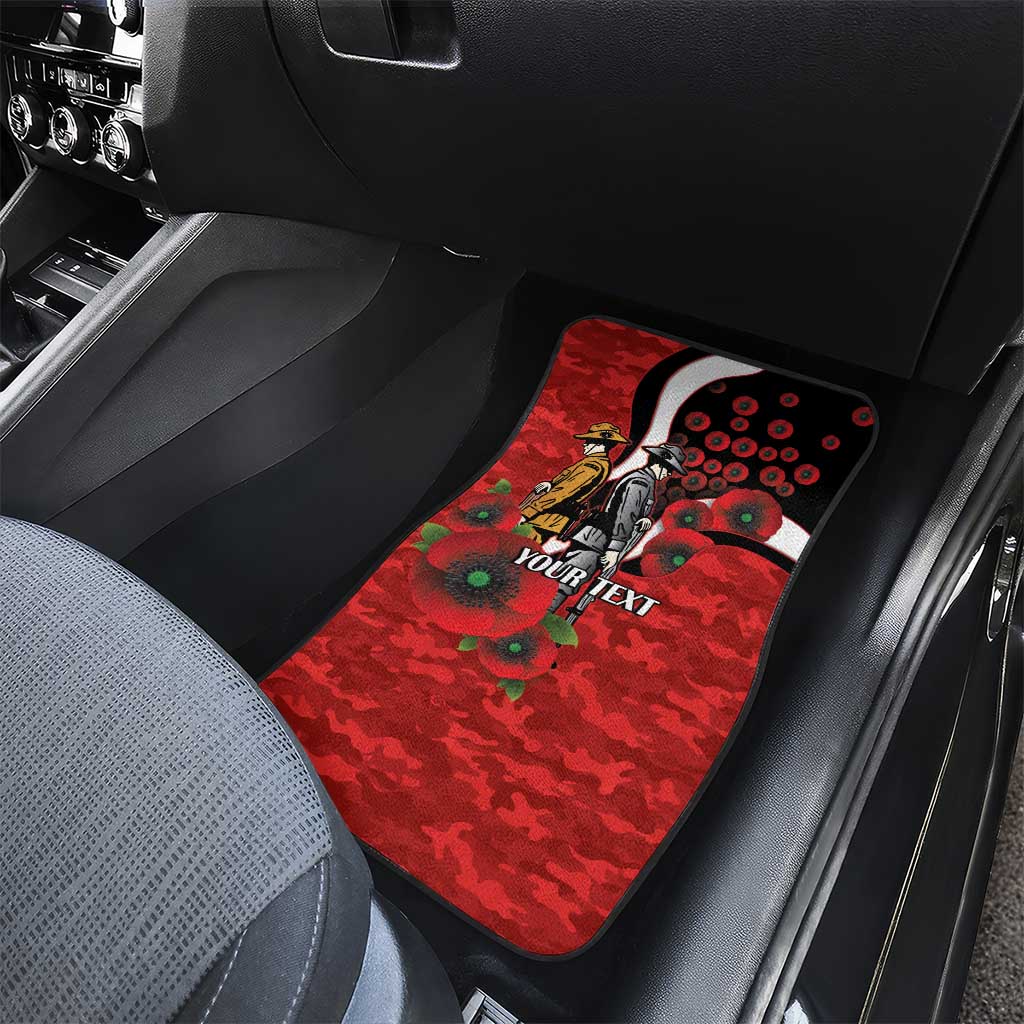 St George Illawarra Dragons ANZAC Personalised Car Mats Lest We Forget Poppy Camo
