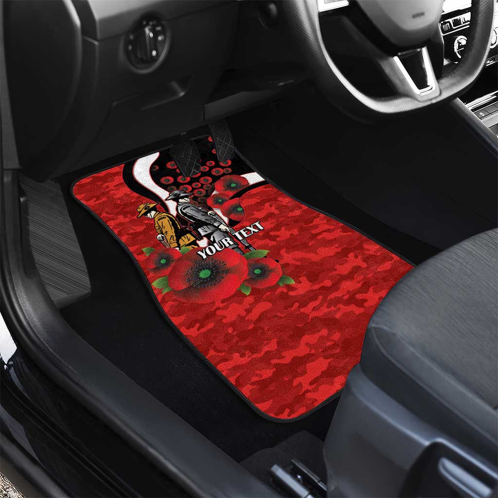 St George Illawarra Dragons ANZAC Personalised Car Mats Lest We Forget Poppy Camo