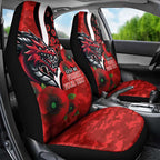 St George Illawarra Dragons ANZAC Personalised Car Seat Cover Lest We Forget Poppy Camo