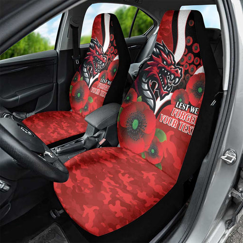 St George Illawarra Dragons ANZAC Personalised Car Seat Cover Lest We Forget Poppy Camo