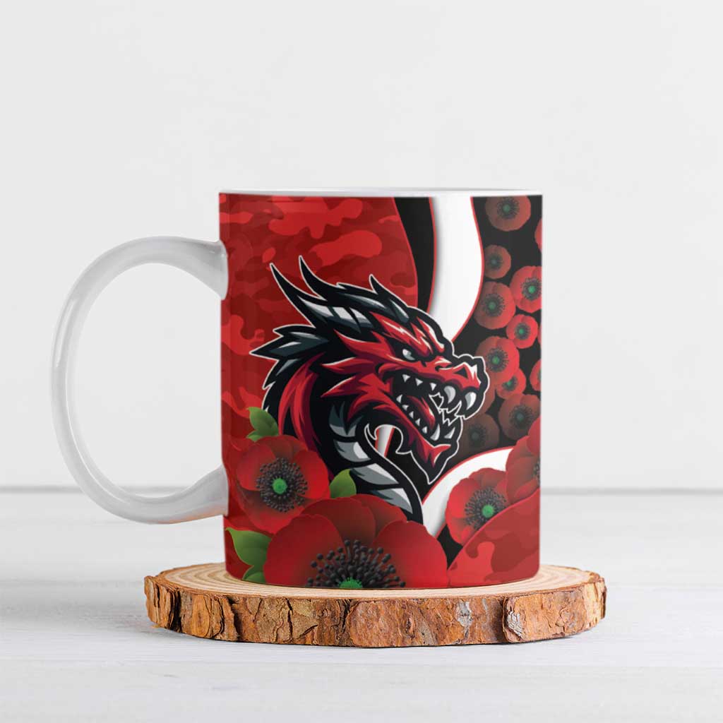 St George Illawarra Dragons ANZAC Personalised Ceramic Mug Lest We Forget Poppy Camo