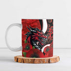 St George Illawarra Dragons ANZAC Personalised Ceramic Mug Lest We Forget Poppy Camo