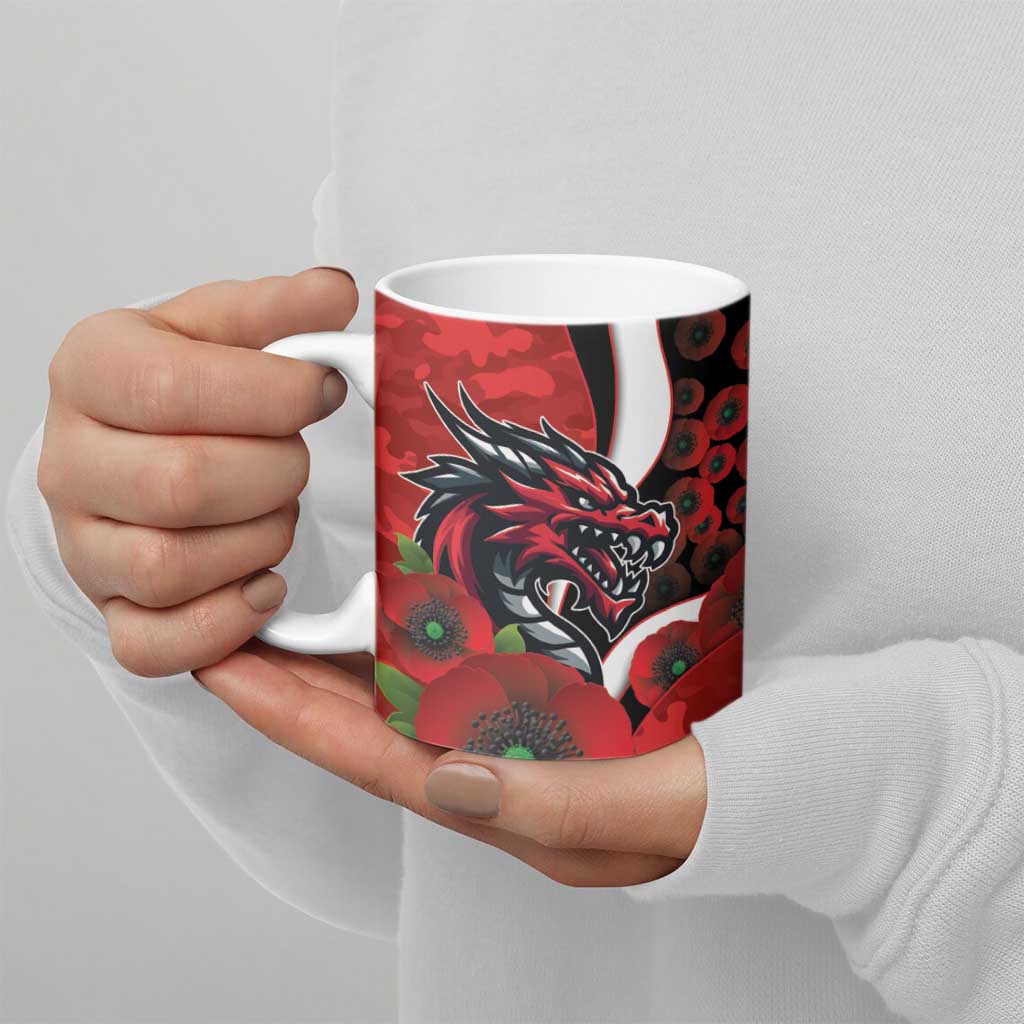 St George Illawarra Dragons ANZAC Personalised Ceramic Mug Lest We Forget Poppy Camo