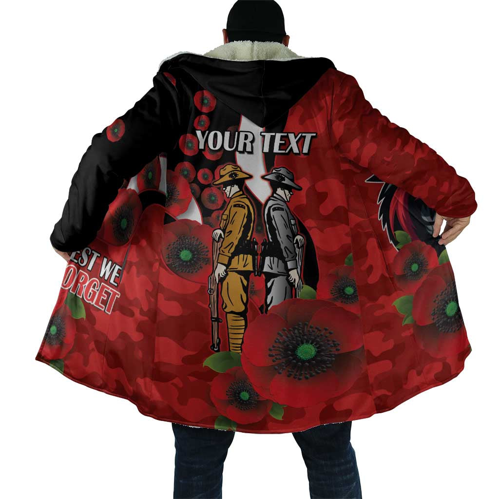 St George Illawarra Dragons ANZAC Personalised Cloak Lest We Forget Poppy Camo