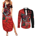 St George Illawarra Dragons ANZAC Personalised Couples Matching Summer Maxi Dress and Long Sleeve Button Shirt Lest We Forget Poppy Camo