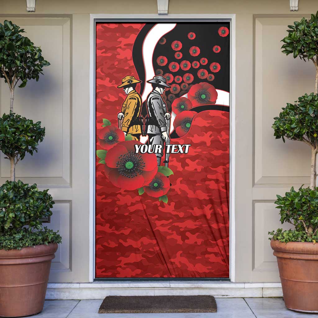 St George Illawarra Dragons ANZAC Personalised Door Cover Lest We Forget Poppy Camo