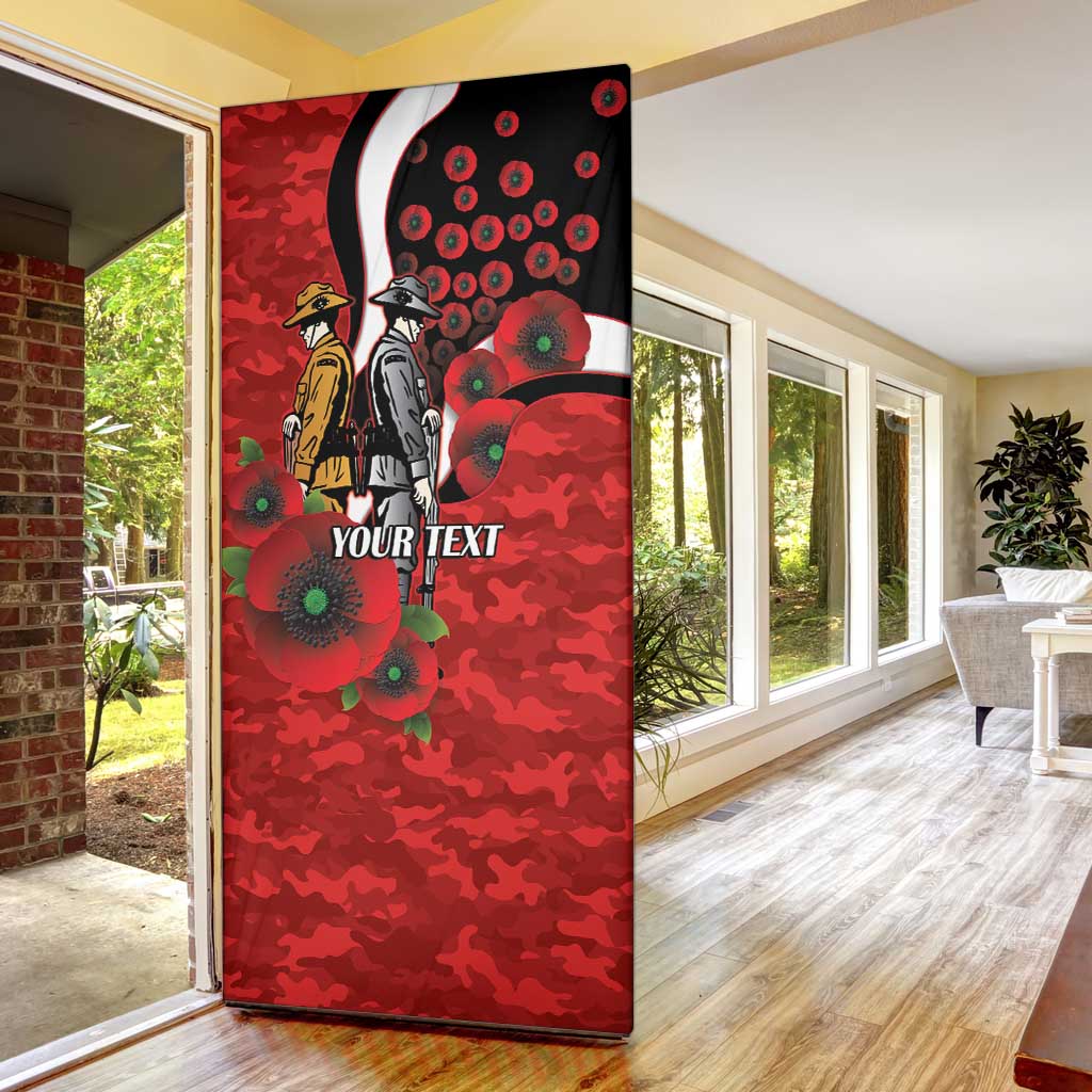 St George Illawarra Dragons ANZAC Personalised Door Cover Lest We Forget Poppy Camo