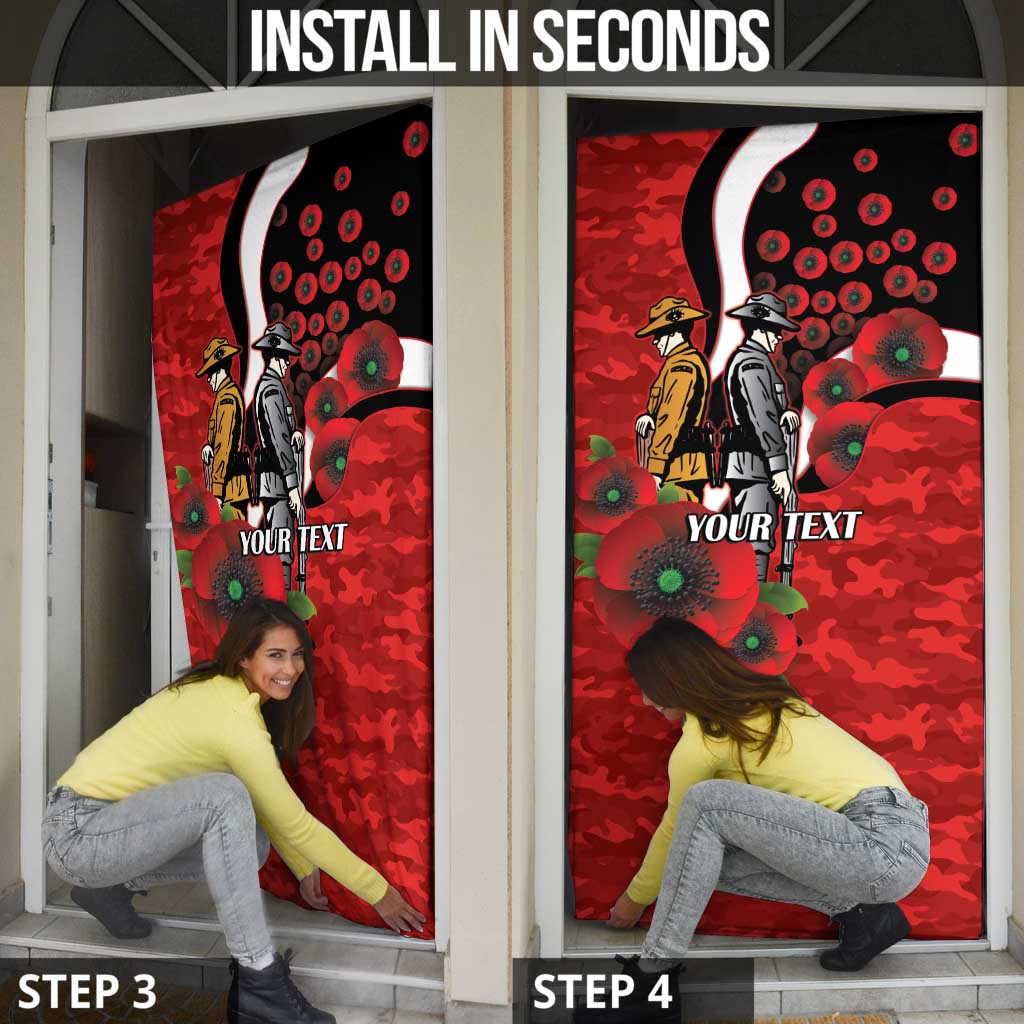 St George Illawarra Dragons ANZAC Personalised Door Cover Lest We Forget Poppy Camo