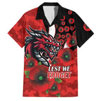 St George Illawarra Dragons ANZAC Personalised Family Matching Long Sleeve Bodycon Dress and Hawaiian Shirt Lest We Forget Poppy Camo