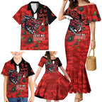 St George Illawarra Dragons ANZAC Personalised Family Matching Mermaid Dress and Hawaiian Shirt Lest We Forget Poppy Camo