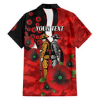 St George Illawarra Dragons ANZAC Personalised Family Matching Puletasi and Hawaiian Shirt Lest We Forget Poppy Camo