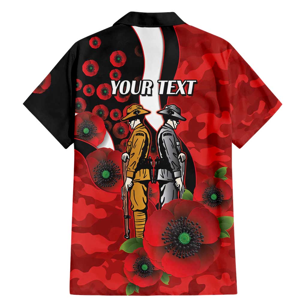 St George Illawarra Dragons ANZAC Personalised Family Matching Puletasi and Hawaiian Shirt Lest We Forget Poppy Camo