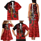 St George Illawarra Dragons ANZAC Personalised Family Matching Tank Maxi Dress and Hawaiian Shirt Lest We Forget Poppy Camo