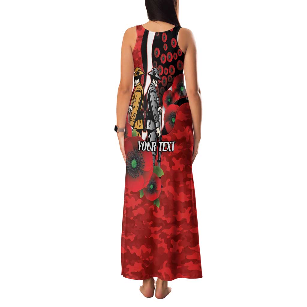St George Illawarra Dragons ANZAC Personalised Family Matching Tank Maxi Dress and Hawaiian Shirt Lest We Forget Poppy Camo