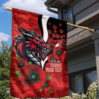 St George Illawarra Dragons ANZAC Personalised Garden Flag Lest We Forget Poppy Camo