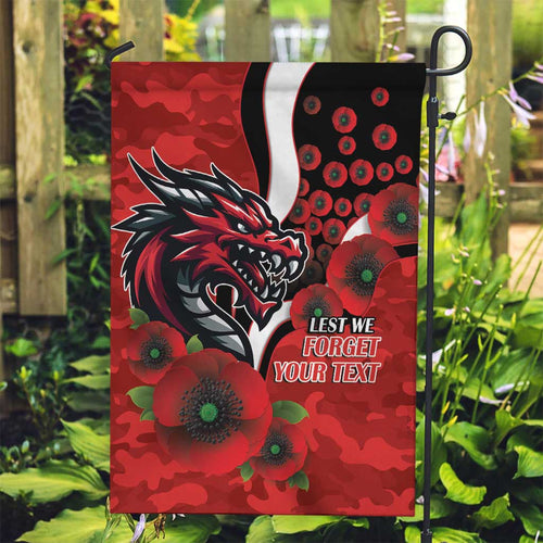 St George Illawarra Dragons ANZAC Personalised Garden Flag Lest We Forget Poppy Camo