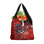 St George Illawarra Dragons ANZAC Personalised Grocery Bag Lest We Forget Poppy Camo