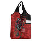 St George Illawarra Dragons ANZAC Personalised Grocery Bag Lest We Forget Poppy Camo