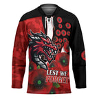 St George Illawarra Dragons ANZAC Personalised Hockey Jersey Lest We Forget Poppy Camo