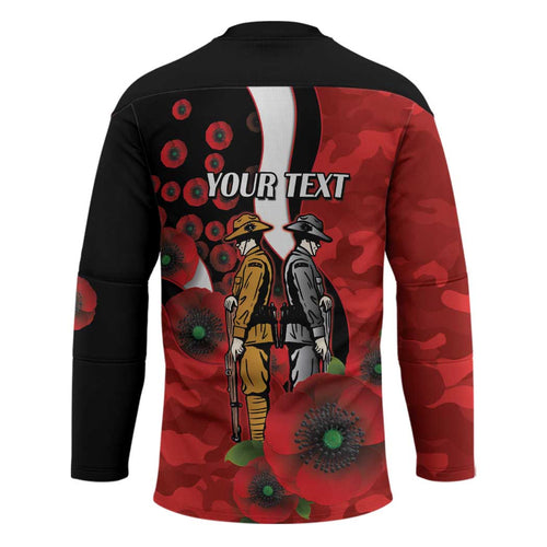 St George Illawarra Dragons ANZAC Personalised Hockey Jersey Lest We Forget Poppy Camo