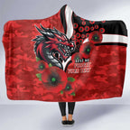 St George Illawarra Dragons ANZAC Personalised Hooded Blanket Lest We Forget Poppy Camo