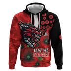 St George Illawarra Dragons ANZAC Personalised Hoodie Lest We Forget Poppy Camo