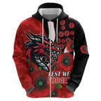 St George Illawarra Dragons ANZAC Personalised Hoodie Lest We Forget Poppy Camo