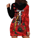 St George Illawarra Dragons ANZAC Personalised Hoodie Dress Lest We Forget Poppy Camo