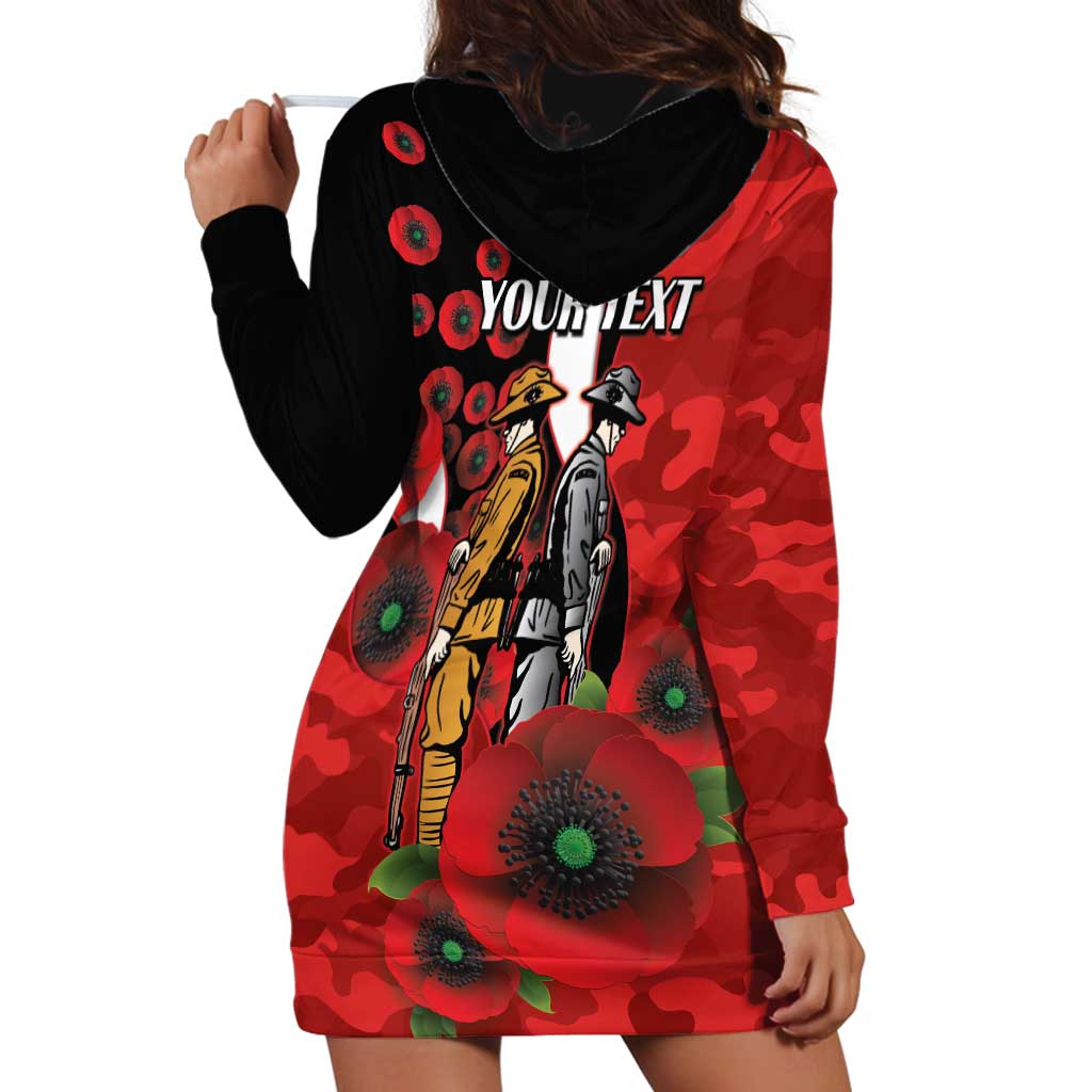 St George Illawarra Dragons ANZAC Personalised Hoodie Dress Lest We Forget Poppy Camo