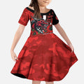 St George Illawarra Dragons ANZAC Personalised Kid Short Sleeve Dress Lest We Forget Poppy Camo