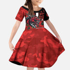 St George Illawarra Dragons ANZAC Personalised Kid Short Sleeve Dress Lest We Forget Poppy Camo