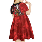 St George Illawarra Dragons ANZAC Personalised Kid Short Sleeve Dress Lest We Forget Poppy Camo