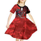 St George Illawarra Dragons ANZAC Personalised Kid Short Sleeve Dress Lest We Forget Poppy Camo