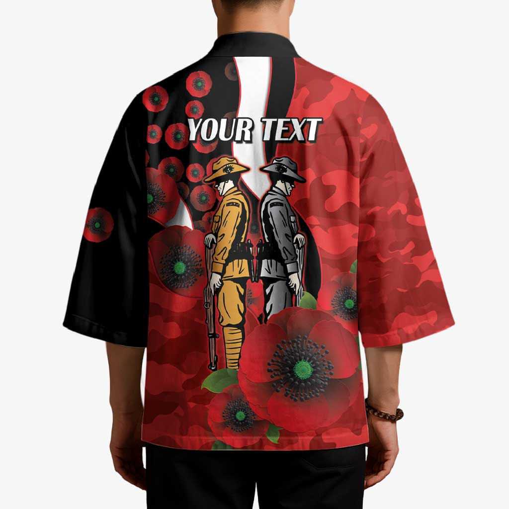 St George Illawarra Dragons ANZAC Personalised Kimono Lest We Forget Poppy Camo