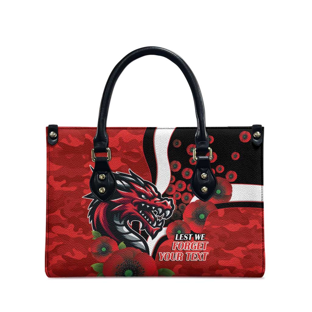 St George Illawarra Dragons ANZAC Personalised Leather Bag Lest We Forget Poppy Camo