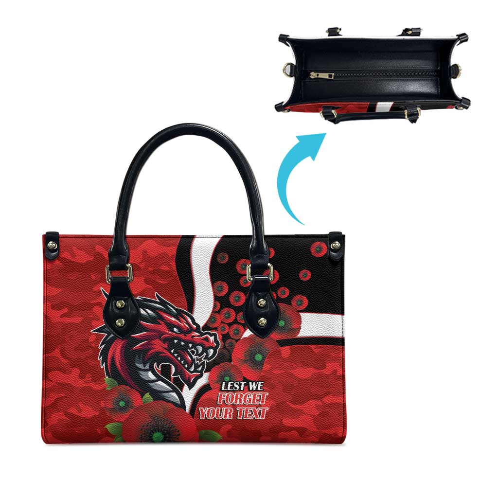St George Illawarra Dragons ANZAC Personalised Leather Bag Lest We Forget Poppy Camo