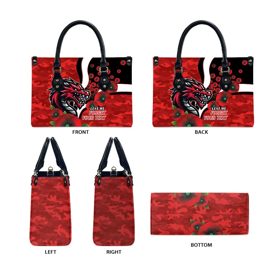St George Illawarra Dragons ANZAC Personalised Leather Bag Lest We Forget Poppy Camo