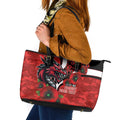 St George Illawarra Dragons ANZAC Personalised Leather Tote Bag Lest We Forget Poppy Camo