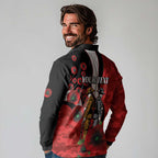 St George Illawarra Dragons ANZAC Personalised Long Sleeve Polo Shirt Lest We Forget Poppy Camo