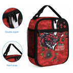 St George Illawarra Dragons ANZAC Personalised Lunch Bag Lest We Forget Poppy Camo