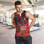 St George Illawarra Dragons ANZAC Personalised Men Tank Top Lest We Forget Poppy Camo
