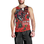 St George Illawarra Dragons ANZAC Personalised Men Tank Top Lest We Forget Poppy Camo