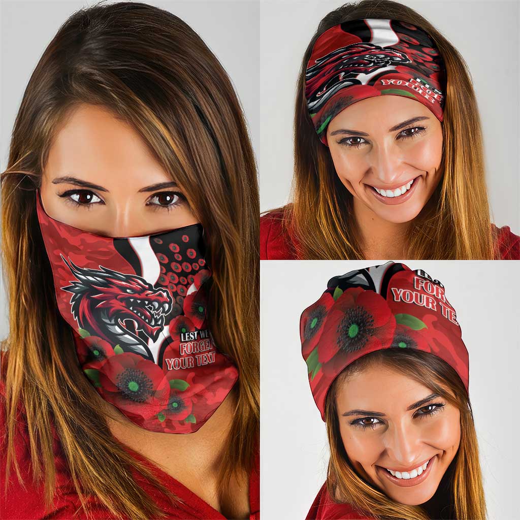 St George Illawarra Dragons ANZAC Personalised Neck Gaiter Lest We Forget Poppy Camo