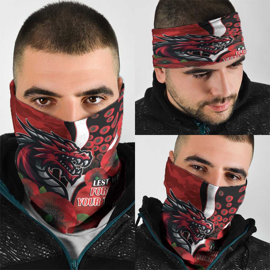 St George Illawarra Dragons ANZAC Personalised Neck Gaiter Lest We Forget Poppy Camo