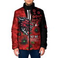 St George Illawarra Dragons ANZAC Personalised Padded Jacket Lest We Forget Poppy Camo