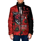 St George Illawarra Dragons ANZAC Personalised Padded Jacket Lest We Forget Poppy Camo