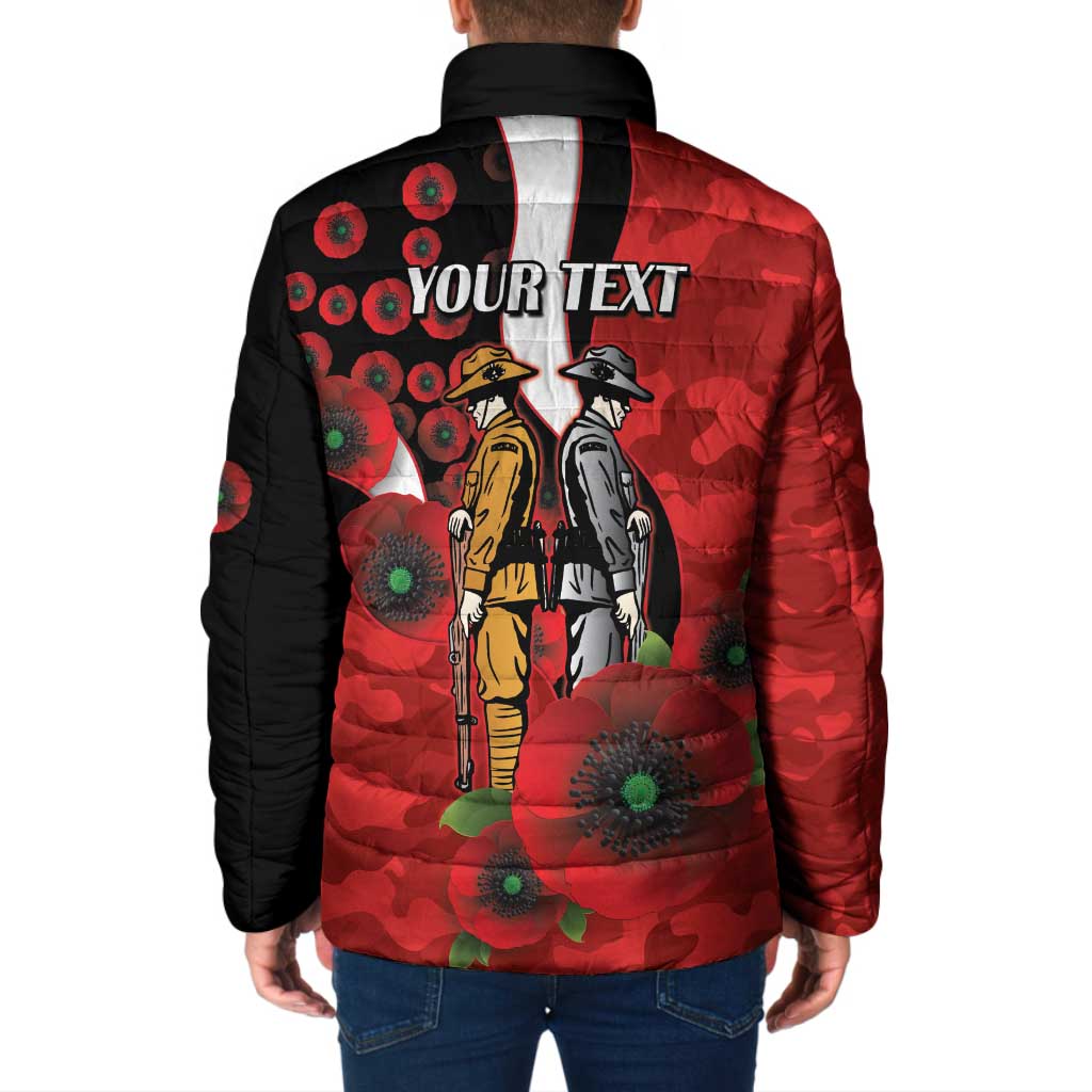 St George Illawarra Dragons ANZAC Personalised Padded Jacket Lest We Forget Poppy Camo