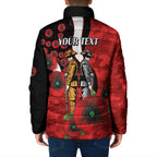 St George Illawarra Dragons ANZAC Personalised Padded Jacket Lest We Forget Poppy Camo
