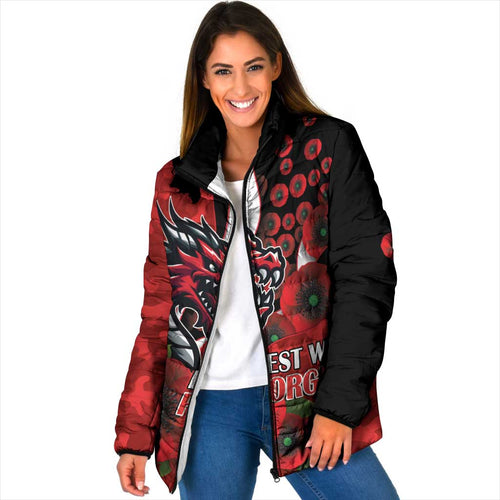St George Illawarra Dragons ANZAC Personalised Padded Jacket Lest We Forget Poppy Camo